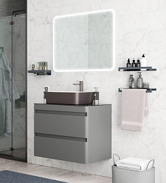 Corozo Столешница Алабама 80 М стекло черная – фотография-6